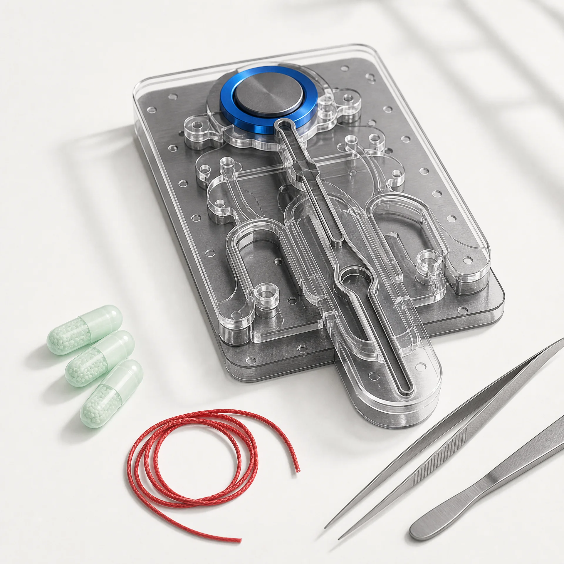 Precision software dissection instrument with cobalt control and red tracing wire