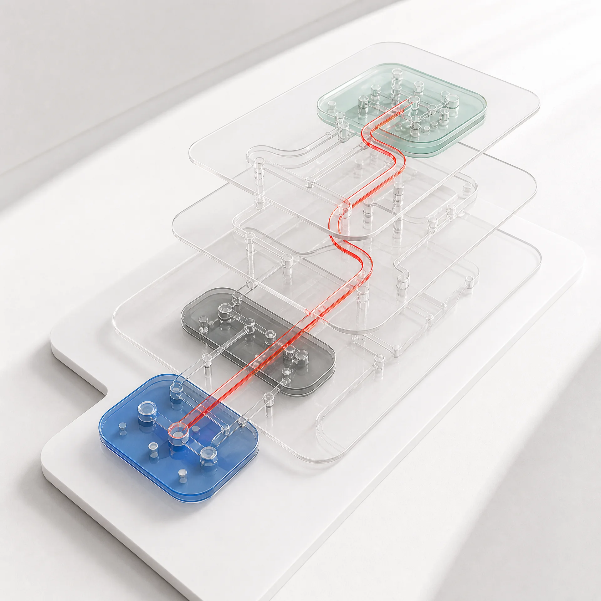 Vertical transparent request path moving through application layers