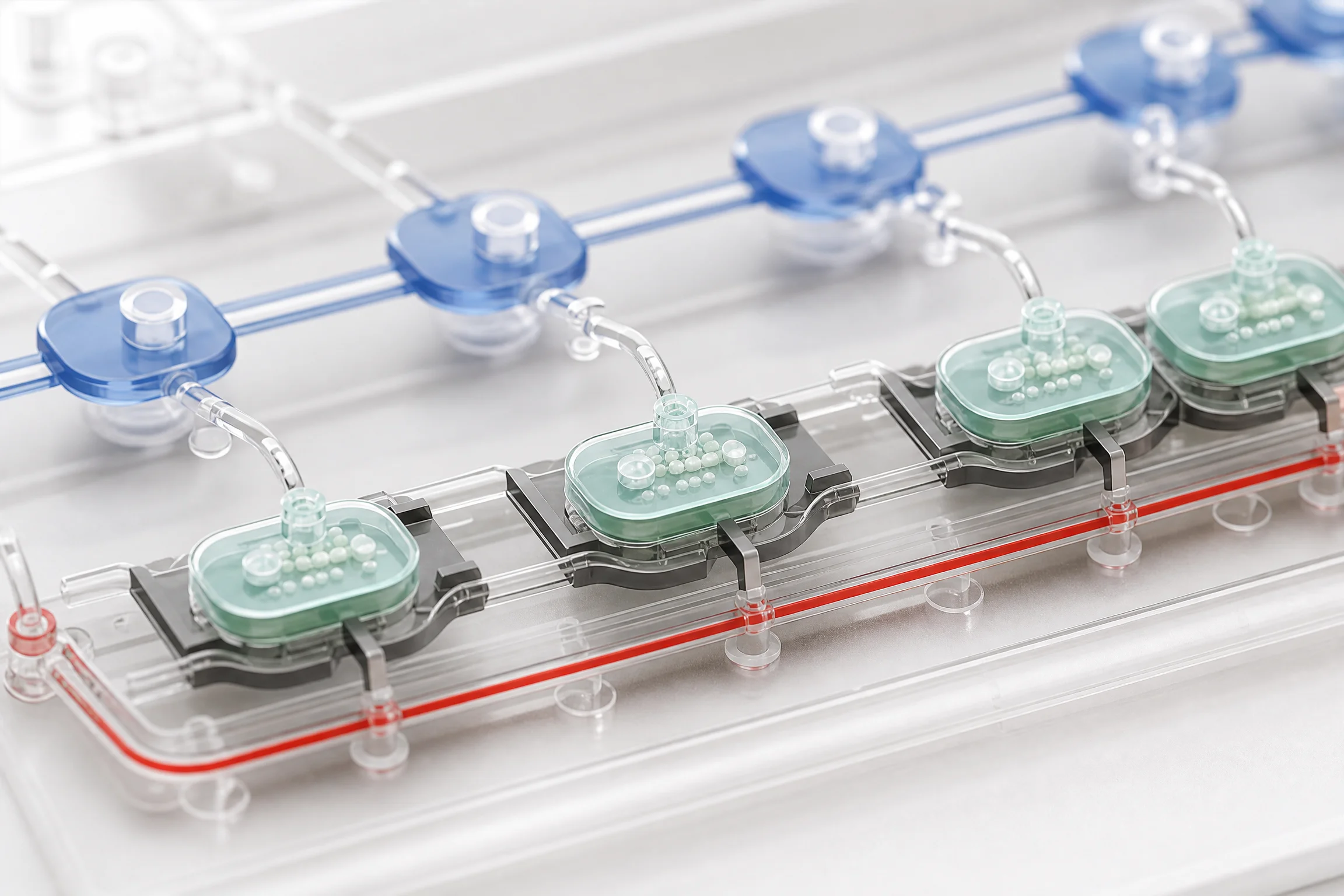 Connected blue and mint software state capsules